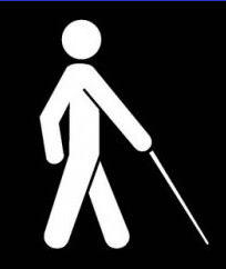 2 D blind man with cane graphic